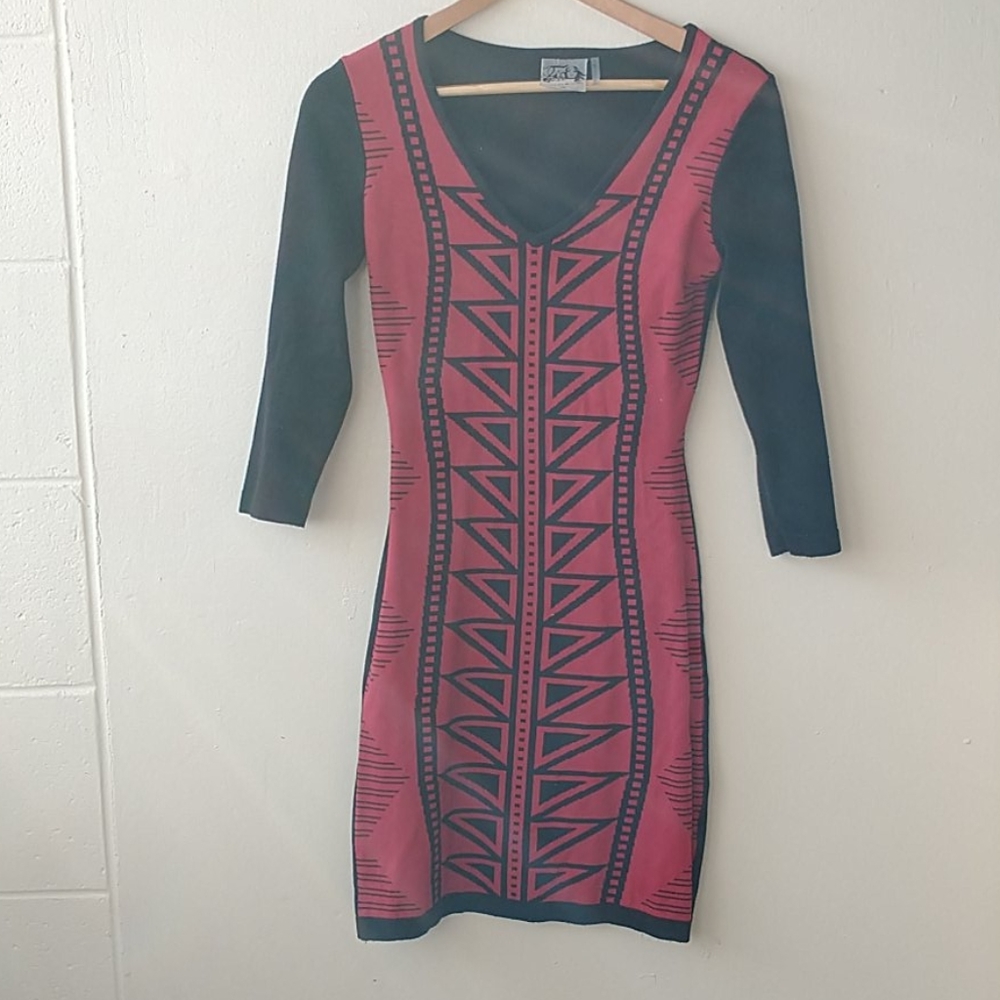 Coco & Rashi red and black dress